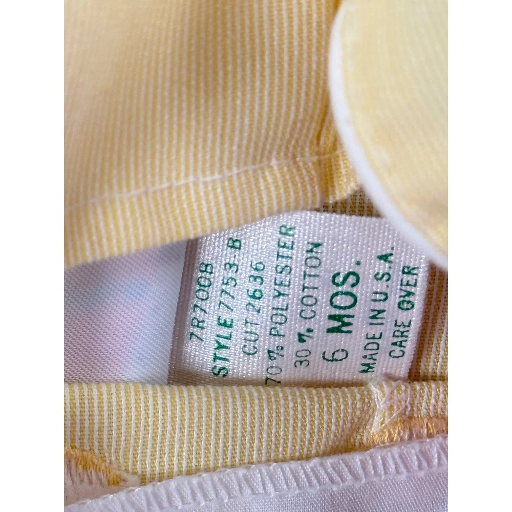 Toddle Tyke Vintage Yellow Corduroy Train Overalls Baby 6 Months Made in USA